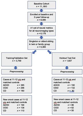 Selectively predicting the onset of ADHD, oppositional defiant disorder, and conduct disorder in early adolescence with high accuracy